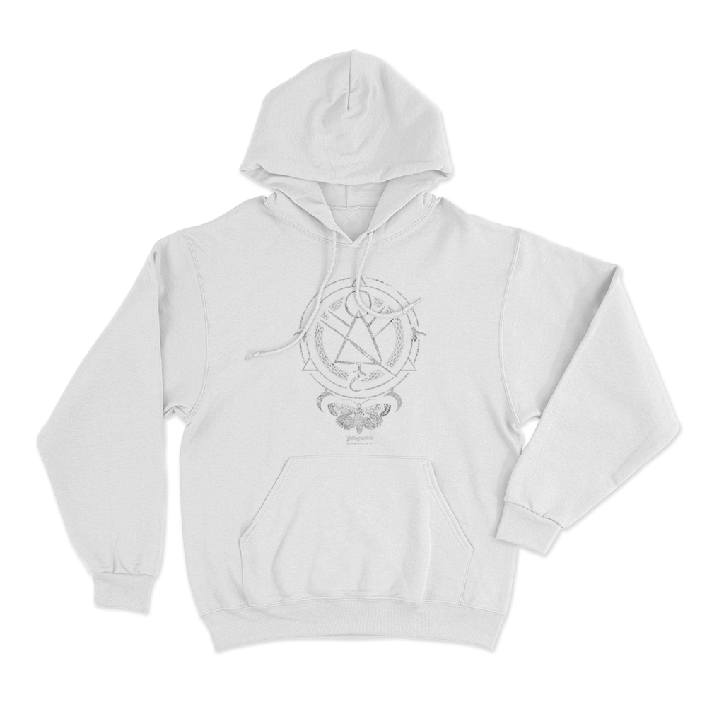 Mysterious Rune Symbol Unisex Hoodie White Mysterious Rune Symbol Unisex Hoodie White