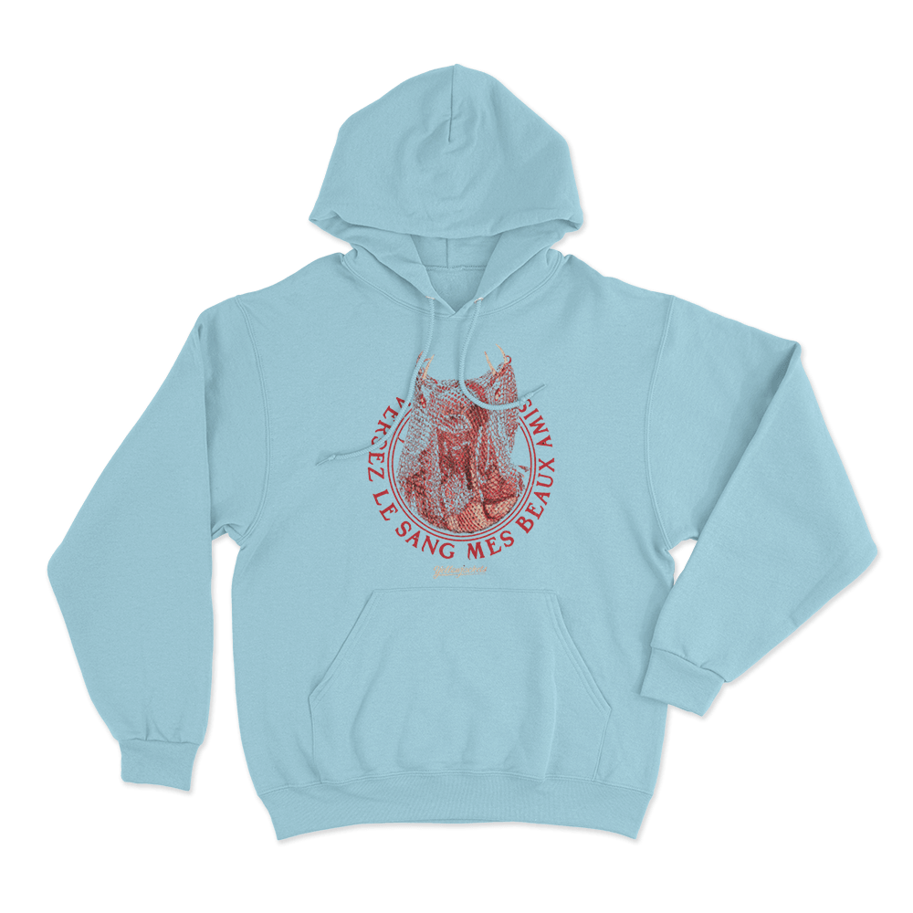 Yellowjackets Antler Queen Mask Unisex Hoodie Sky Blue Yellowjackets Antler Queen Mask Unisex Hoodie Sky Blue
