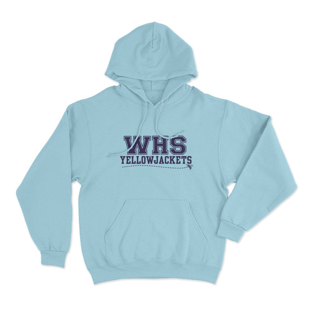 Yellowjackets WHS School Logo Unisex Hoodie Sky Blue Yellowjackets WHS School Logo Unisex Hoodie Sky Blue