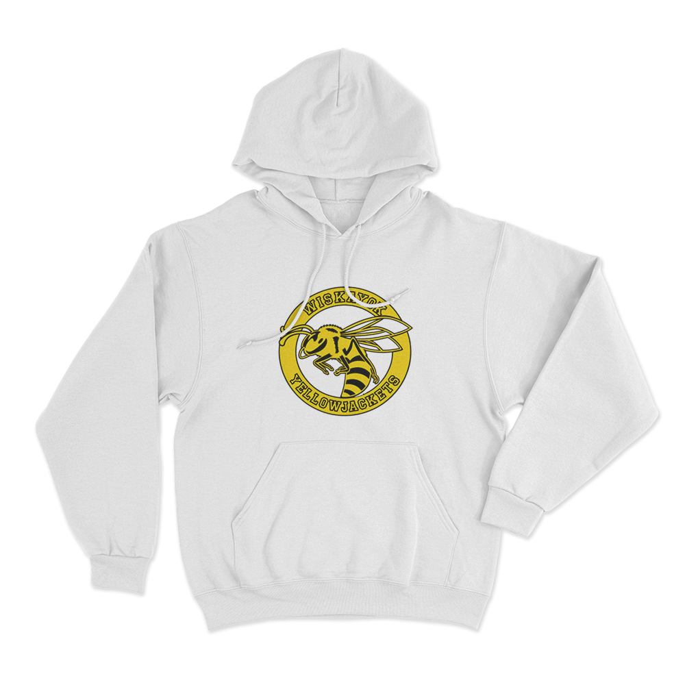 Yellowjackets Wiskayok Varsity Hornet Unisex Hoodie White Yellowjackets Wiskayok Varsity Hornet Unisex Hoodie White